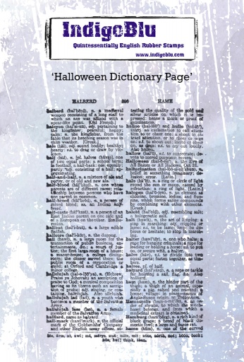 Halloween Dictionary Page A6 Red Rubber Stamp